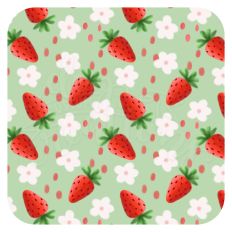 Strawberry Seamless Pattern - Hand Drawn Print - Daisies