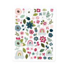 Whimsical Floral & Rainbow Sticker Sheet SVG