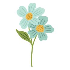 Sweet Petals – Whimsical Blue Flower SVG Cut File