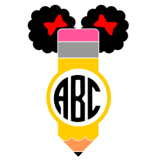 AFRO PUFFS PENCIL MONOGRAM
