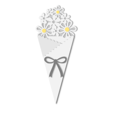 daisies bouquet cut out card