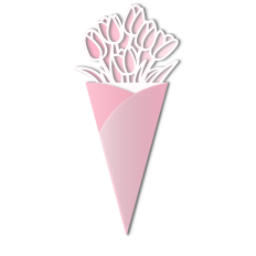 tulips bouquet card with cutout  insert