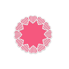 circular striped hearts frame