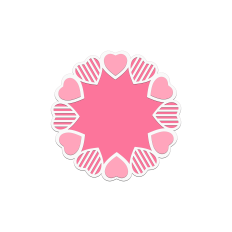 circular layered hearts frame