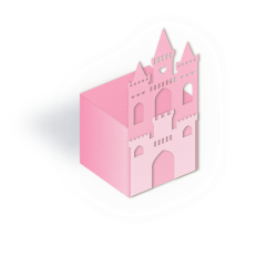 princess castle cube box