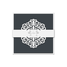 damask motif square band card