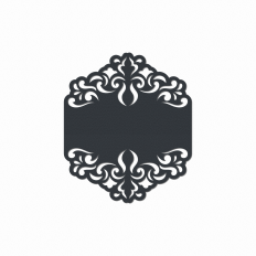 damask motif tag label