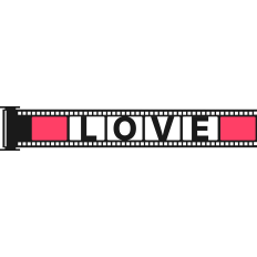 love word film strip frame