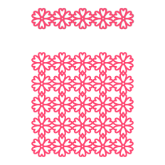 heart flower lace background border
