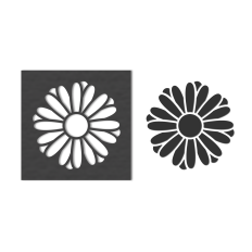 cutout flower stencil vinyl art