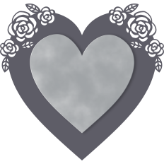 heart and cut out roses
