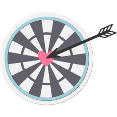 love heart dartboard