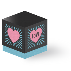 heart rays love heart box