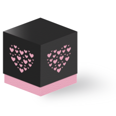 hearts cube box