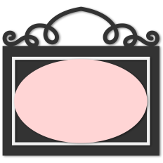 vintage wrought iron oval sign frame