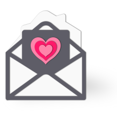 envelope with heart shaped card