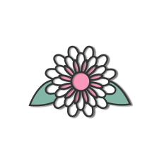 outline flower with layers