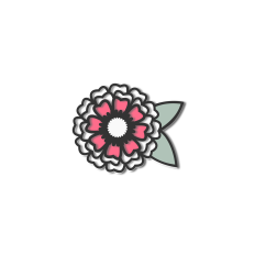 outline flower with layers