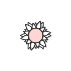 outline flower farme with mat