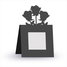 realistic roses place card