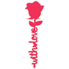 realistic rose with love words
