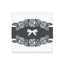 cutout roses belly band flat card