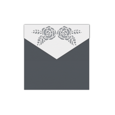 roses cutout square envelope