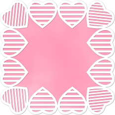 striped hearts frame background