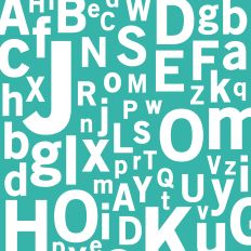 Teal Alphabet Background Pattern Printable Paper