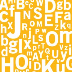 Yellow Alphabet Background Pattern Printable Paper