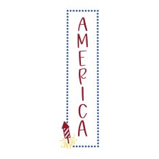 America Vertical Sign with Firework