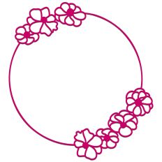 Anemone Flower Circle Border Frame