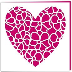 Anemone Flower Floral Heart Card