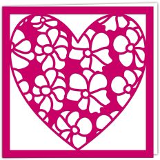 Anemone Flower Floral Heart Card