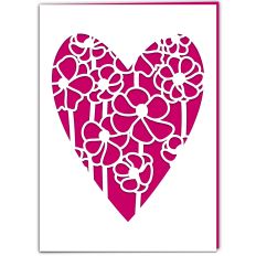 Anemone Flower Heart Card