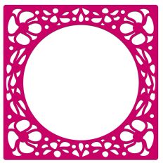 Anemone Flower Square Circle Border Frame