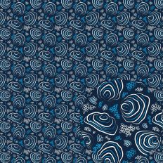EMPEROR ANGELFISH NAUTICAL SEASIDE FISH NAVY BLUE