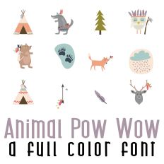 Animal Pow Wow Full Color Font