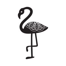 Flamingo silhouette with mandala