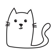 Cute cat outline