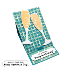 Champagne Easel Card | Anniversary & Valentine's