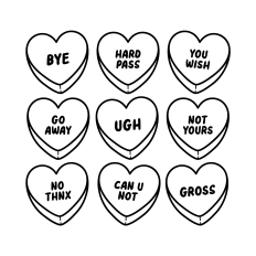 Anti-Valentine's Day Candy Hearts SVG | Valentine's Day SVG