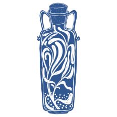 Apothecary Bottle 1 Woodblock Style Print and Cut