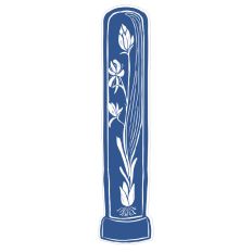 Apothecary Bottle 3 Blue Botanical Woodblock Art Print and Cut