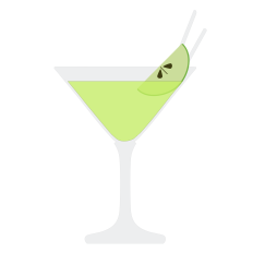 Appletini Martini with Apple Slice