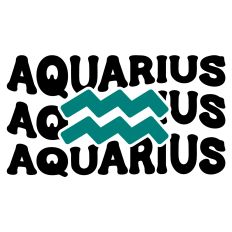 Aquarius Horoscope Retro Wavy Word