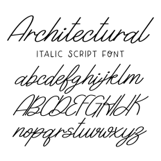 BFC Architectural Italic Thin Script Font