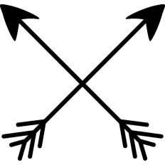 Simple hand-drawn Crossed arrows