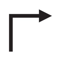 Bent arrow with corner