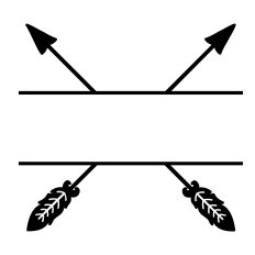 Arrow Split Name Frame Western Design